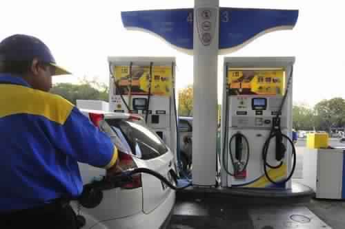 Fuel pumps at Vasundhara filling station