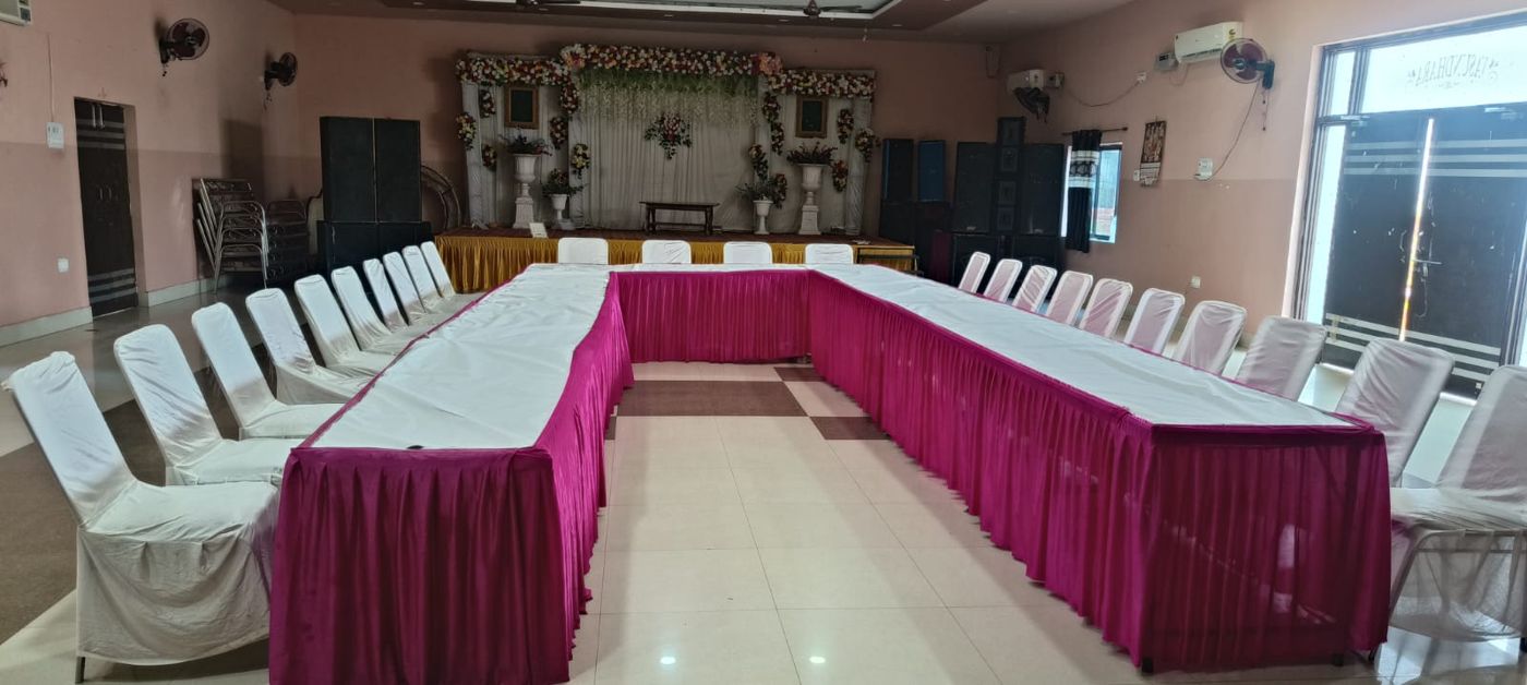 Vasundhara Garden — Hall set up for a corporate meeting